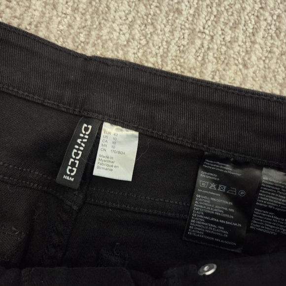 H&M Black Flare Twill Women's Pants - Picture 3 of 4